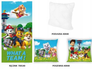 Ręcznik Psi Patrol 70x140+Poduszka+Poszewka 40x40