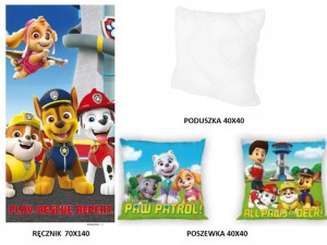Psi Patrol Ręcznik 70x140 +Poduszka+Poszewka 40x40