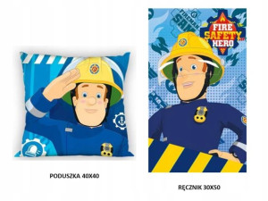 Ręcznik Strażak Sam 50x30+Poduszka Polar 40x40