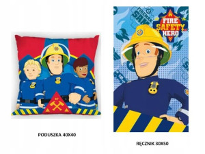 Ręcznik Strażak Sam 50x30+Poduszka Polar 40x40