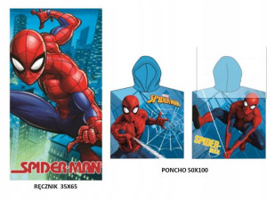 Ręcznik Spiderman 65x35+poncho Z Kapturem 50x100