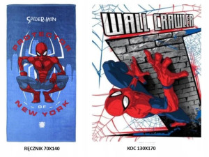 KOC SPIDER-MAN 130x170+Ręcznik 70x140 Bawełna