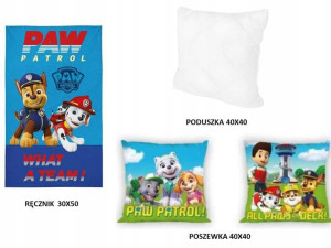 Psi Patrol Poszewka 40x40 +Poduszka+Ręcznik 30x50