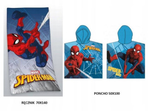 Ręcznik SPIDERMAN 70x140+Poncho Spiderman 50x100