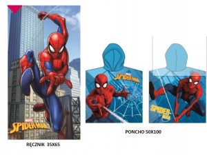 Ręcznik Spiderman 65x35+poncho Z Kapturem 50x100