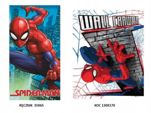 Koc Spiderman 130x170 +ręcznik Spiderman 65x35