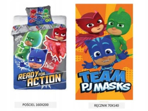 Pościel Pj Masks 160x200+70x80 +ręcznik 70x140