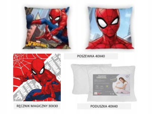 Poszewka Spiderman 40x40+poduszka+ręcznik Magiczn