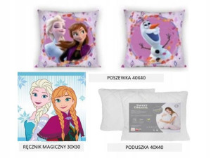 Poszewka Elsa 40x40+poduszka+ręcznik Magiczn 30x30