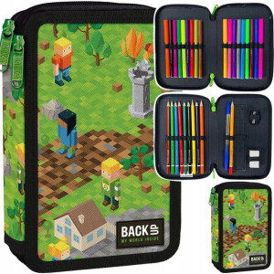 Dwukomorowy Piórnik Wyposażenie Dla Fana Minecraft