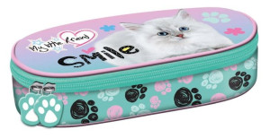 Piórnik saszetka usztywniona z wewnętrzną klapką My Little Friend Kot paste
