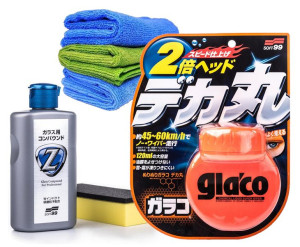 Soft99 Glaco Roll On Large 120ml + Soft99 Glass Compound Z 100ml mikrofibry