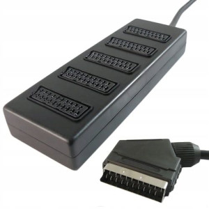Rozgałęźnik Rozdzielacz Euro Na 5 Euro Scart 21pin