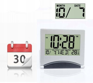 Termometr z budzikiem zegarek kalendarz LCD