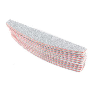 100x Pilnik łódka półksiężyc do paznokci 180/240 szary