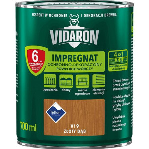 VIDARON Impregnat Ochronno-Dekoracyjny V19 Złoty Dąb 0,7L