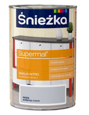 ŚNIEŻKA Emalia Nitro 1L Srebrna N525 POŁYSK