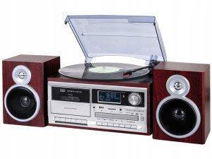Wieża Gramofon Radio Dab+ Kaseta Cd Mp3 Usb Sd