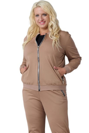 Bluza JOANNA bomberka z polo beżowa 44