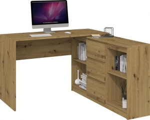 Narożne Biurko Plus Komoda 2d3s Dąb Artisan