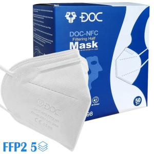 Maski FFP2 5-Warstwowe, BFE >95%, 2 Filtry, Certyfikat CE - 10 szt