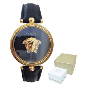 Zegarek Damski Versace Palazzo czarno złoty - VECQ00118