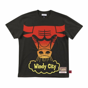 Koszulka Mitchell & Ness NBA Logo Chicago Bulls T-Shirt Czarna