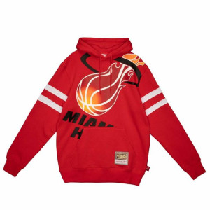 Bluza z kapturem Mitchell & Ness NBA Miami Heat czerwona