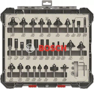Bosch Zestaw Frezów 30 Sztuk Uchwyt 8 Mm