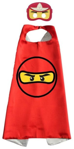 Strój Przebranie Ninjago Czerwony Maska Peleryna