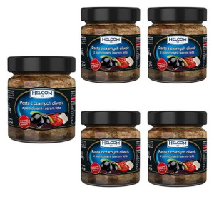 Pasta z czarnych oliwek z pomidorami i fetą Helcom 225ml (zestaw 5 szt)