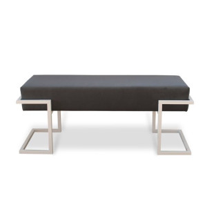 ławeczka tapicerowana loft białe nogi grafit