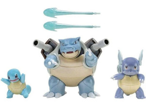 Pokemon. Figurki Squirtle, Wartortle, Blastoise