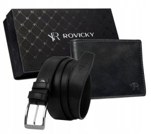 Zestaw prezentowy dla mężczyzny portfel + pasek - Rovicky