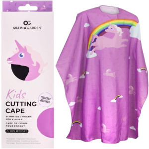 Olivia Garden Kids Cutting Cape peleryna do strzyżenia z jednorożcem różowa