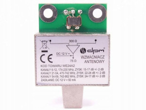 Wzmacniacz antenowy, dopuszkowy kątowy, 24 dB