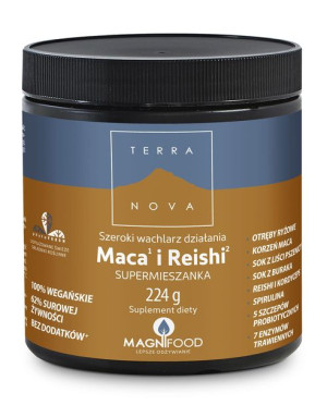 Maca i Reishi Supermieszanka TERRANOVA Vegan (224g) synergia