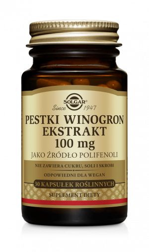 Pestki  Winogron Ekstrakt OPC 100mg (30kps) SOLGAR 90% polifenoli