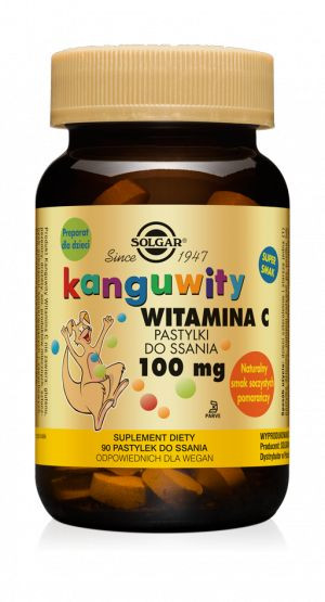 Kanguwity (Witamina C dla dzieci) 100mg SOLGAR (90 pastylek)