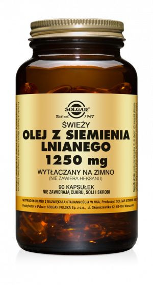 Olej z Siemienia Lnianego 1250mg (Omega 3 i 6) SOLGAR (90 kps)