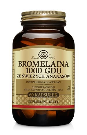 Bromelaina (ze świeżych ananasów) 1000 GDU SOLGAR (60kps)