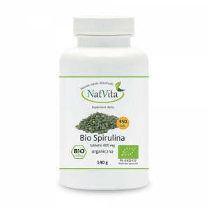 Spirulina BIO 400mg CHLOROFIL NATURALNY NatVita (350 tabletek)
