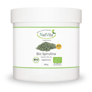 Spirulina BIO 400mg CHLOROFIL NATURALNY NatVita (625 tabletek)