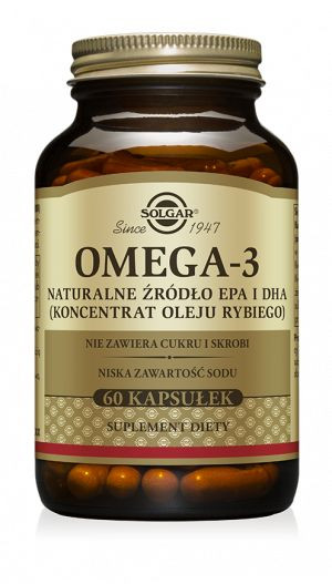 Omega 3 naturalne EPA i DHA (160mg/100mg) SOLGAR (60kps)