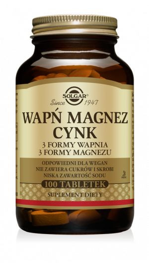 Wapń Magnez Cynk SOLGAR (100 tab)