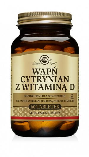 Wapń Cytrynian z witaminą D SOLGAR (60 tab)