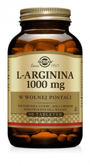 L-Arginina (w wolnej postaci) 1000mg SOLGAR (90 tab)