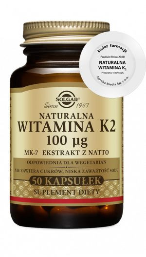 Witamina K2 (Mk-7 z Natto) 100µg  SOLGAR (50 kps)