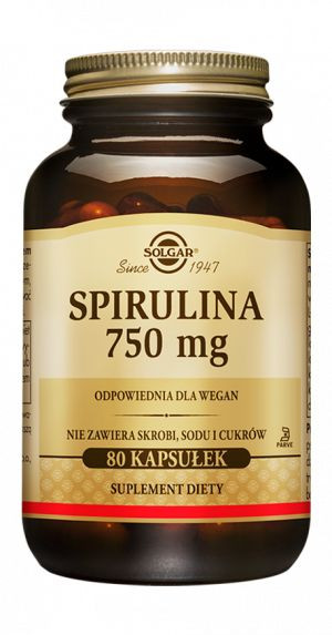 Spirulina CHLOROFIL NATURALNY 750mg SOLGAR (80 kps)