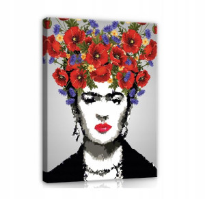 Obraz Frida Kahlo Do Salonu Kwiaty Duży Na Ścianę 60x40